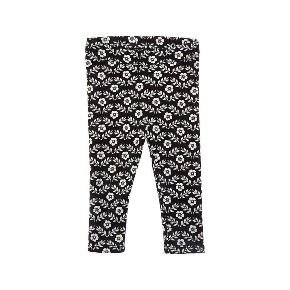 Janie And Jack Girls  Floral Ponte Pant, Black